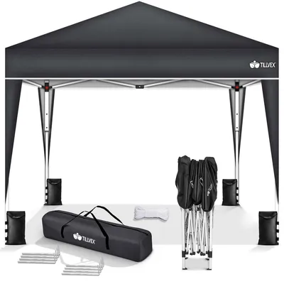 Image de Pavillon pop-up - 3 x 3 m - Anthracite - Imperméable et UV50+ - Tente de jardin pliable