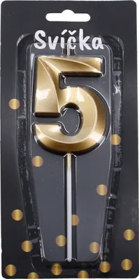 Image de Bougie de fête numéro 5 Or