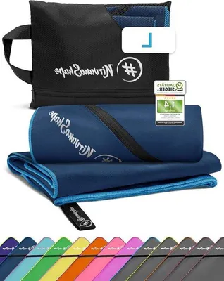 Produktbild von Famanu Mikrofaser Handtuch - Reisehandtuch Sporthandtuch - Leicht und schnell trocknend - 140 x 70 cm - Marineblau