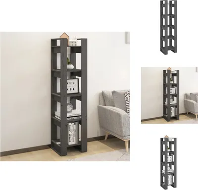 Produktbild von vidaXL Bücherregal/Raumteiler Grau 41x35x160 cm Massivholz Kiefer -  Bücherregale & Bücherschränke