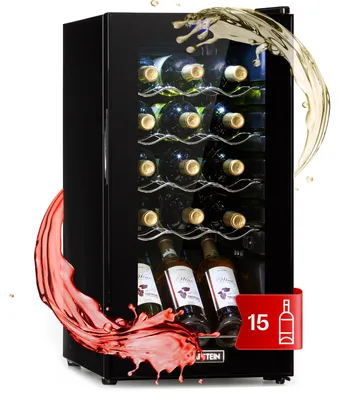Obrázok produktu pre Klarstein vinotéka, 1 zóna, malá, 44 l, sklenené dvere, 5-18 °C, 15 fliaš