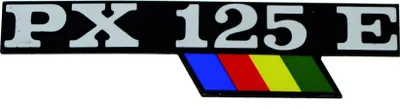 Image de Logo "RMS Emblem" pour Vespa PX 125 E, dimensions 135 x 33 mm, compatible avec la Vespa PX 125 E