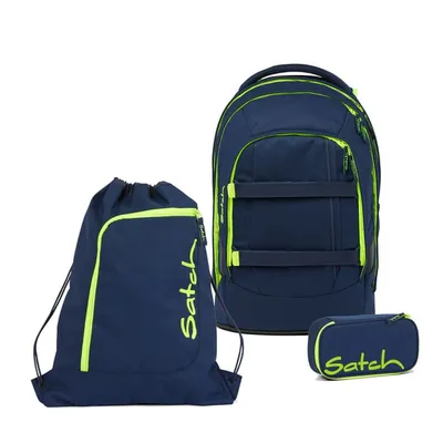 Produktbild von Satch Pack Toxic Yellow Schulrucksack Set 3tlg.