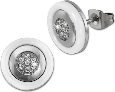 Zdjęcie produktu dla Biżuteria damska Amello ze stali szlachetnej, ceramiczna, srebrna, biała, błyszcząca ESOX31W