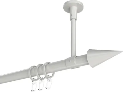 Produktbild von Interdeco Gardinenstange / Vorhangstange Weiß, Typ Sonette Savio (Kegel) Deckenmontage, 20 mm Ø 1-läufig, 400 cm