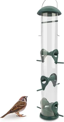 Obrázok produktu pre WILDLIFE FRIEND I 40 cm zelené kŕmidlo pre vtáky so 6 pristávacími miestami, kŕmidlo pre vtáky, kŕmny stĺp, kŕmidlo pre divoké vtáky (plast)