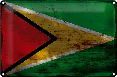 Produktbild von Blechschild Flagge Guyana 30x20cm Flag of Guyana Rost