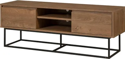 Produktbild von Fernsehschrank Dpicon, Ständer für Wohnzimmerfernseher, Niedriges Wohnzimmer-Sideboard, TV-Ständerbasis, 140x40h50 cm, Walnuss und Schwarz