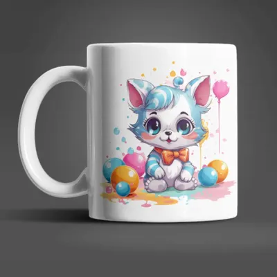 Produktbild von Süße Katze Kätzchen Kinder Teetasse Tasse Geschenkidee – Kitty-01