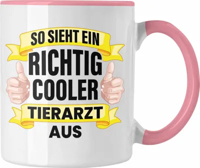 Produktbild von Trendation - Tierarzt Geschenk Tasse Geschenkidee für Tierärzte Spruch Becher Kaffeetasse Veterinär Pferdearzt Tiermedizin (Rosa)