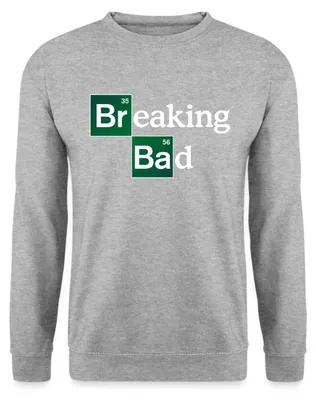 Produktbild von Spreadshirt Breaking Bad Logo Brom & Barium Uni Pullover, L, Weißgrau meliert