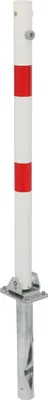 Produktbild von Alberts Absperrpfosten Klappy | zum Einbetonieren, herausnehmbar | weiß | Pfosten-Ø 60 mm | Höhe über Boden 100 cm | ohne Ösen