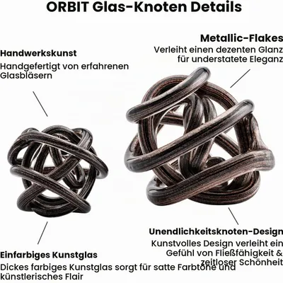 Productafbeelding van Torre & Tagus Orbit glazen bol, diameter 11,4 cm, goudkleurig metallic zwart
