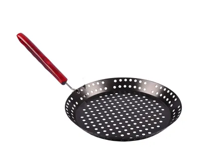 Produktbild von BBQ Skillet Grill-Bratpfanne mit abnehmbarem Holzgriff - Ø 32cm