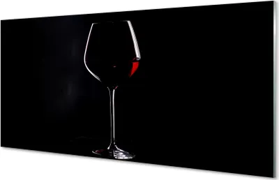 Produktbild von Glasbilder 100x50 Wandkunst Schwarzer Hintergrund mit einem Glas Wein