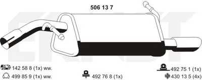 Produktbild von ERNST 506137 Endschalldämpfer passend für PEUGEOT 207 (WA, WC) Auspuff