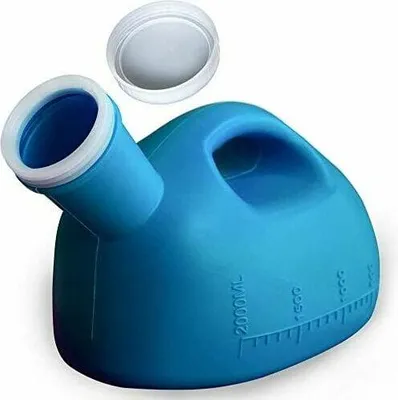 Produktbild von Urinoir hommes avec couvercle Tasses à urine anti-éclaboussures de grande capacité de 2000 ml pour l'hôpital, l'incontinence, les personnes âgées, les voyages, le camping RUIOIU