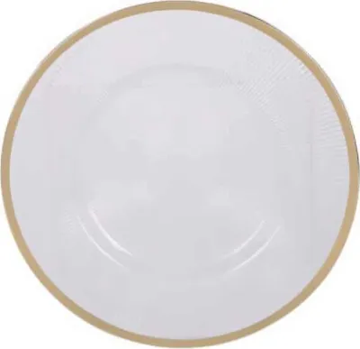 Image de Assiette transparente avec décoration dorée, Ø 33 cm