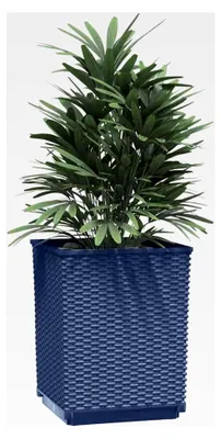 Produktbild von Pflanzkübel 2 Stück Blaugrau 30x30x37 cm Polypropylen für Außenbepflanzung