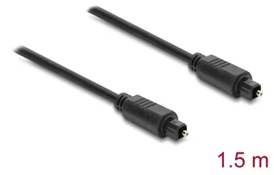 Produktbild von DeLOCK 90924, Toslink, Stecker, Toslink, Stecker, 1,5 m, Schwarz