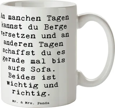 Produktbild von Mr. & Mrs. Panda Tasse Spruch Hoffnung und Ruhe - Weiß - Geschenk, Kaffeebecher, Becher, Inspiration, Trinkbecher, Zitat, Kaffeetasse, Positivität, Herausforderungen