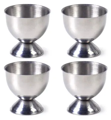 4er-Set Eierbecher aus Edelstahl, 40 ml, silber