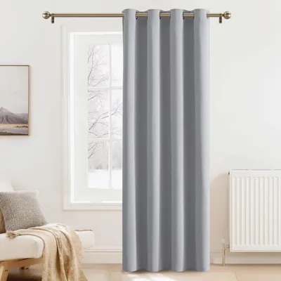 Produktbild von Verdunkelungsvorhang Gardine mit Ösen - 140 x 240 cm - Silbergrau - Verdunkelnd