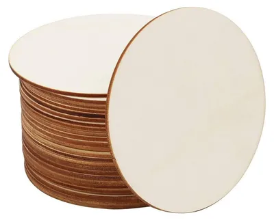 25 runde Holz-Untersetzer, 2,5 mm, Ø 9 cm, für Basteln & Dekoration