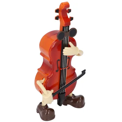 Zdjęcie produktu dla Ozdoba z pozytywką, mechanizm zegarowy, zabytkowy instrument muzyczny, dekoracja z pozytywką, wiolonczela