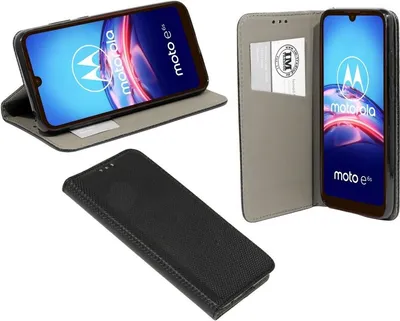 Produktbild von Buch Tasche "Fancy" MOTOROLA MOTO E6s Handy Hülle Etui Brieftasche Schutzhülle mit Standfunktion, Kartenfach Schwarz