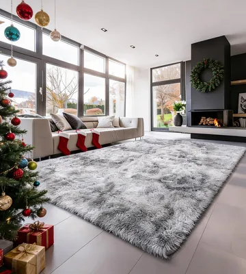 Productafbeelding van Zacht hoogpolig shaggy vloerkleed in lichtgrijs, 120 x 160 cm voor woonkamer of slaapkamer