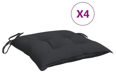 Immagine prodotto di vidaXL Cuscino per sedia 4 pezzi nero 40x40x7 cm Tessuto Oxford