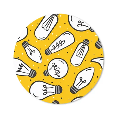 Produktbild von MuchoWow® Mauspad Mousepad Cartoon - Lampen - Muster 50x50 cm - Mousepads - Maus Mat - Pad - Mausunterlage - Vinyl