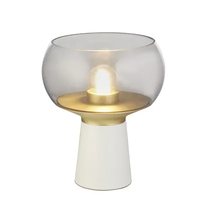 Image de Contemporain Abatjour Calice Acier Blanc Laiton 1 Lumière E27