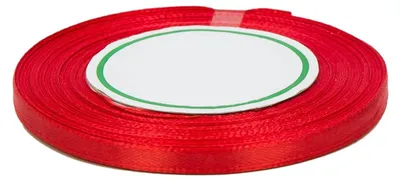 Image de Ruban de satin 6 mm - Rouge - 32 mètres