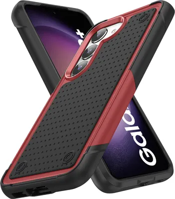 Produktbild von Für Samsung Galaxy S23+ Hülle Militärqualität Stoßfest Hybrid 2 in 1 Hart PC Weich TPU Handyhülle Rot Schwarz