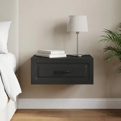 Immagine prodotto di vidaXL Comodino da parete Nero 49 x 34,5 x 20 cm