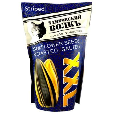 Produktbild von Gestreifte Sonnenblumenkerne Tambovsky Volk XXL geröstet gesalzen 300g
