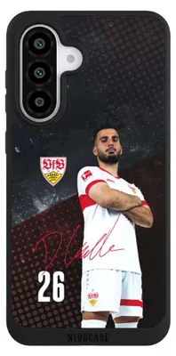 Produktbild von NIVOCASE Handyhülle für Samsung Galaxy A56 5G  Hülle NIVOpure Case Schwarz Offizielles Lizenzprodukt VfB Stuttgart Deniz Undav