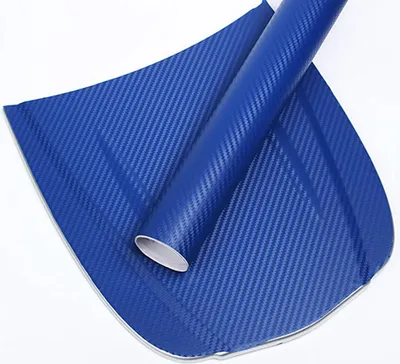 Image de Carbon Fiber Style Wrapping Film 3D Thickened Car Exterior Decorative Protection Roll Stickers Decal Blue 1.52mx30cm