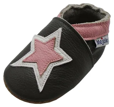 Productafbeelding van Slippers voor kinderen en baby's, van leer, zacht, geschikt als eerste schoenen, met een cartoonprint