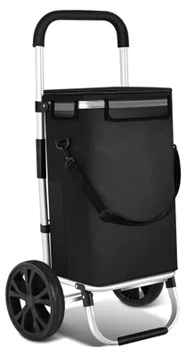 Produktbild von Vigevee Einkaufstrolley 2 Räder klappbar mit Kühlfach schwarz faltbare Tasche Einkauf