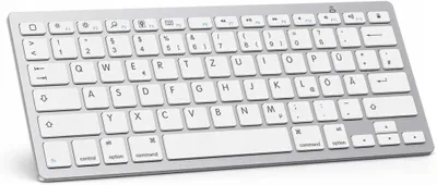 Produktbild von OMOTON KB066 Kabellose Tastatur QWERTZ für iPad Weiß
