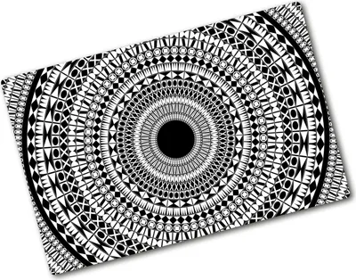 Produktbild von Tulup Glas Herdabdeckplatte - 80x52 cm - Glaskeramikkochfeld-Abdeckung Spritzschutz Glasabdeckplatte - Einteilig - Kunst: Modern & Klassisch - Verzierung Ornament - Schwarzweiß