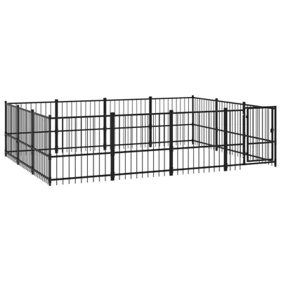Image de vidaXL Enclos extérieur pour chiens acier 11,58 m