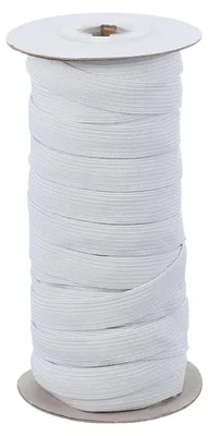 Elastische Bänder 12 mm x 18 m, Polyester, Stretchband, Weiß