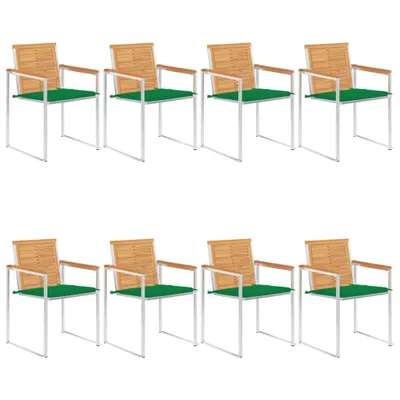 Produktbild von Gartenstühle 8 Stk. mit Kissen Massivholz Teak