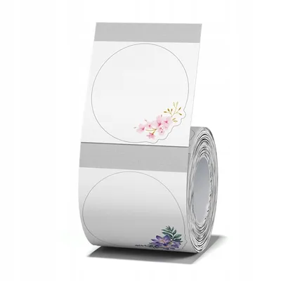 Image de NIIMBOT Étiquettes autocollantes 41mm FLEURS RONDES TRANSPARENTES 170p. B21/B3S/B1