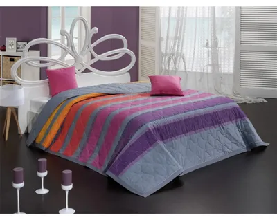 Obrázek produktu pro Přehoz Elle Fialový - 220x240 + 2x 40x40 cm