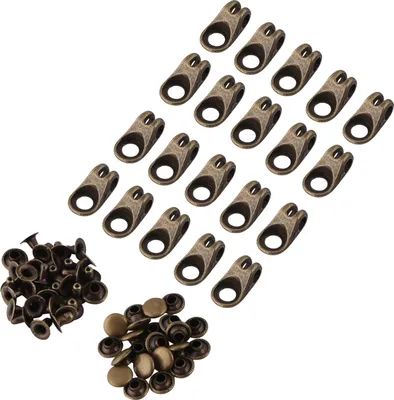 Produktbild von 20x Stiefelspitzenhaken -Armaturen Schnallen mit Nieten für Reparatur/Camp/Wanderung/Aufstieg (Bronze)